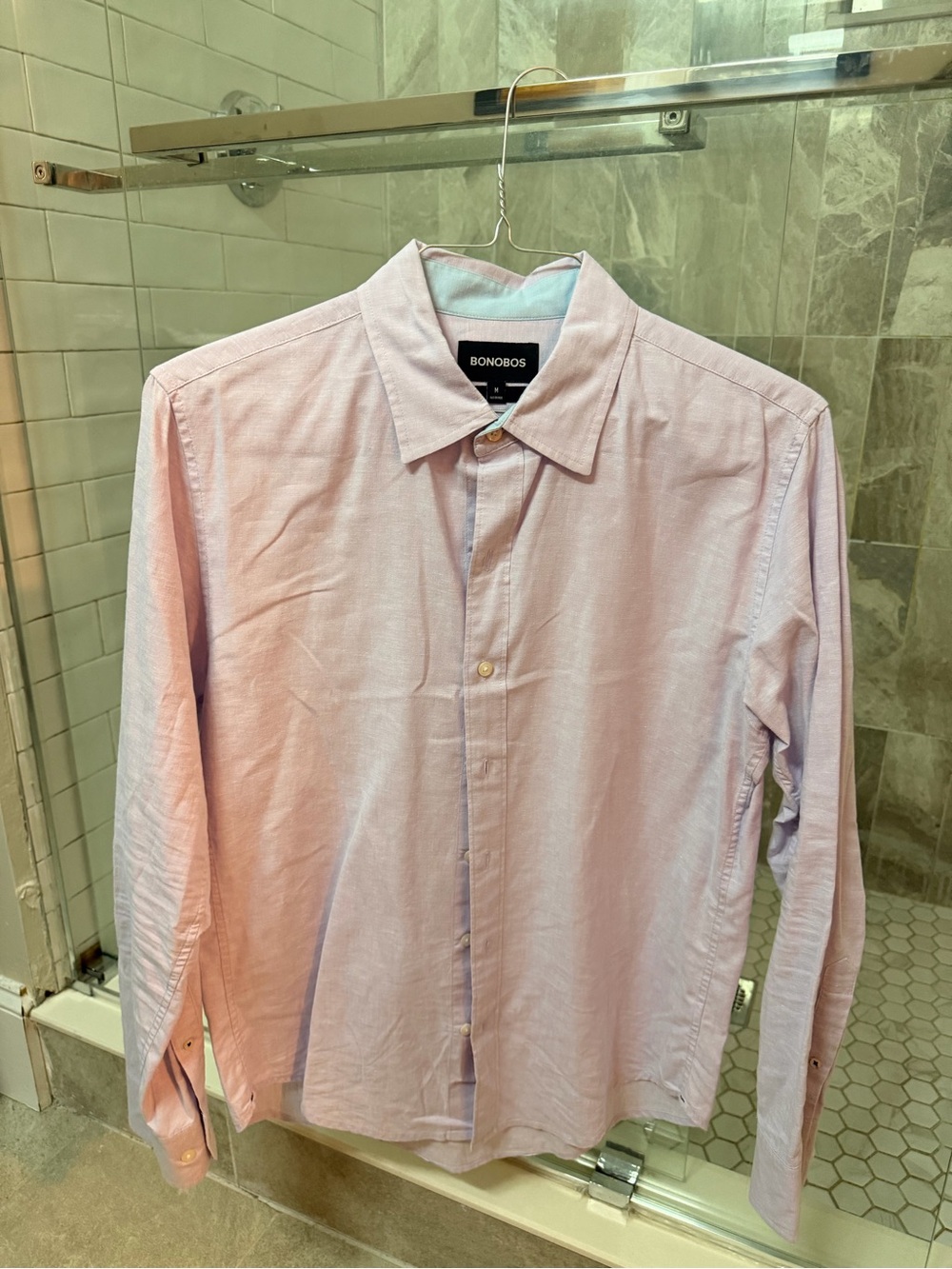 Bonobos Men's Light Pink Button-Down Dress Shirt